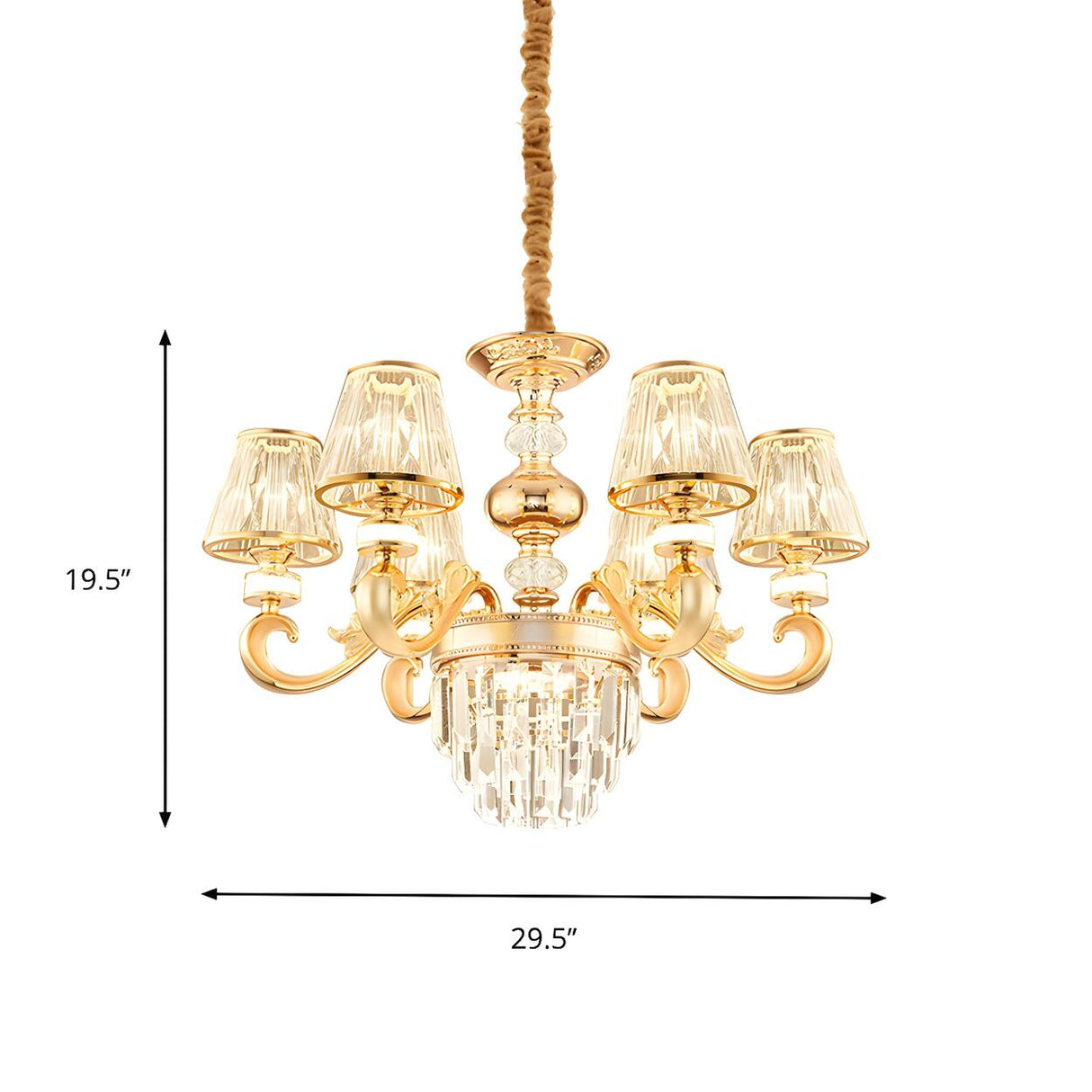 Classic 3-Tier Faceted Clear Crystal Round Chandelier 