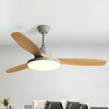 Classic 3 Wood Blade Remote Ceiling Fan with Light Image - 1