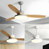 Classic 3 Wood Blade Remote Ceiling Fan with Light Image - 12