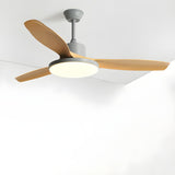 Classic 3 Wood Blade Remote Ceiling Fan with Light Image - 2