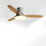 Classic 3 Wood Blade Remote Ceiling Fan with Light Image - 7