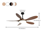 Classic 5 Blade Remote Control Ceiling Fan with Light #size