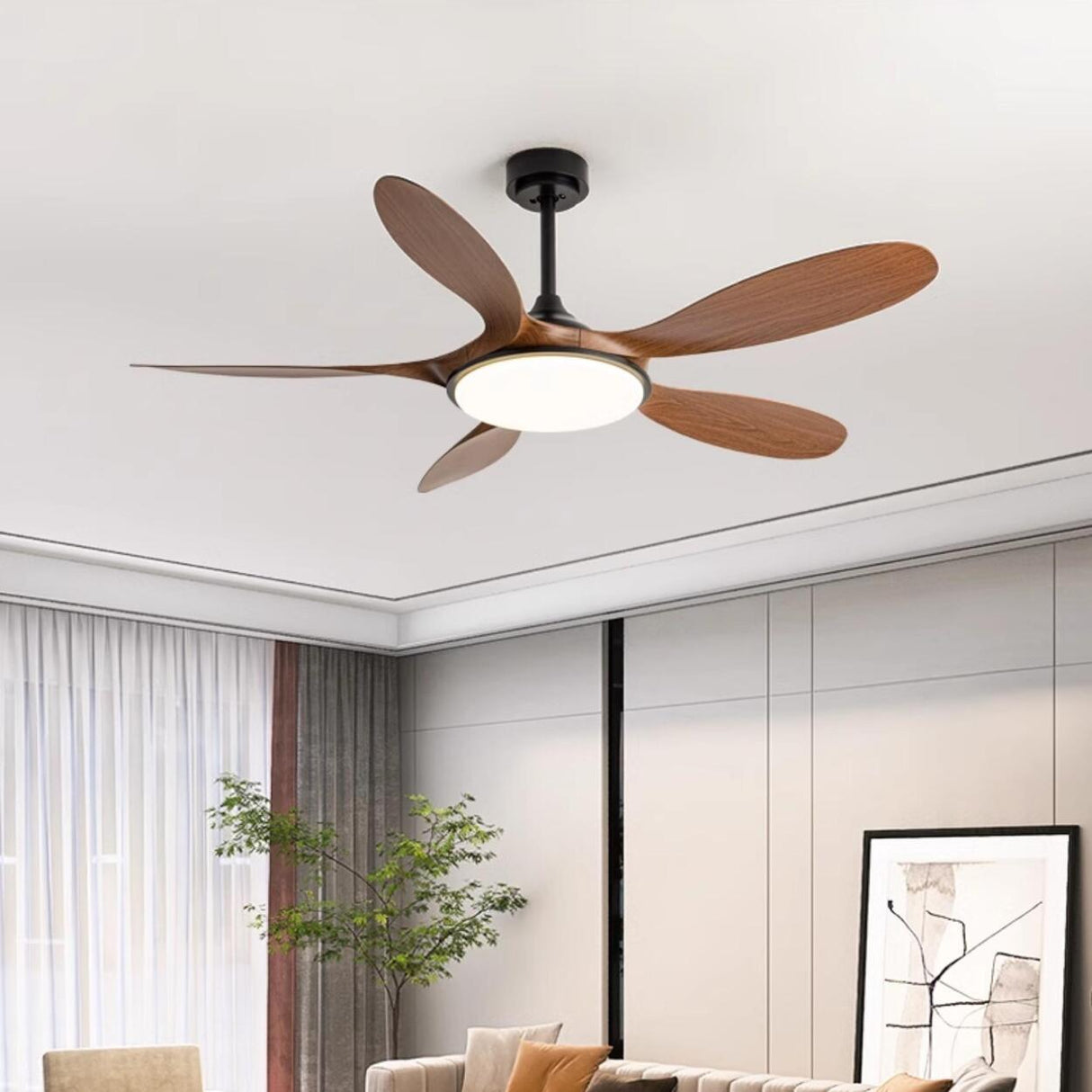 Classic 5 Blade Remote Control Ceiling Fan with Light Image - 4