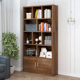 Classic 5-Shelf Oak Finish Wooden Tall Bookcase Brown Image - 16