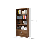 Classic 5-Shelf Oak Finish Wooden Tall Bookcase Brown Image - 26