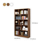 Classic 5-Shelf Oak Finish Wooden Tall Bookcase Brown Image - 28