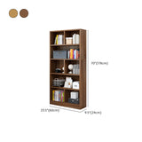 Classic 5-Shelf Oak Finish Wooden Tall Bookcase Brown Image - 29