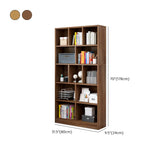 Classic 5-Shelf Oak Finish Wooden Tall Bookcase Brown Image - 30