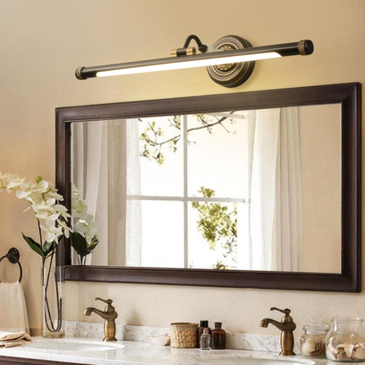 Classic Adjustable Bronze Bathroom Vanity Light  Image - 1