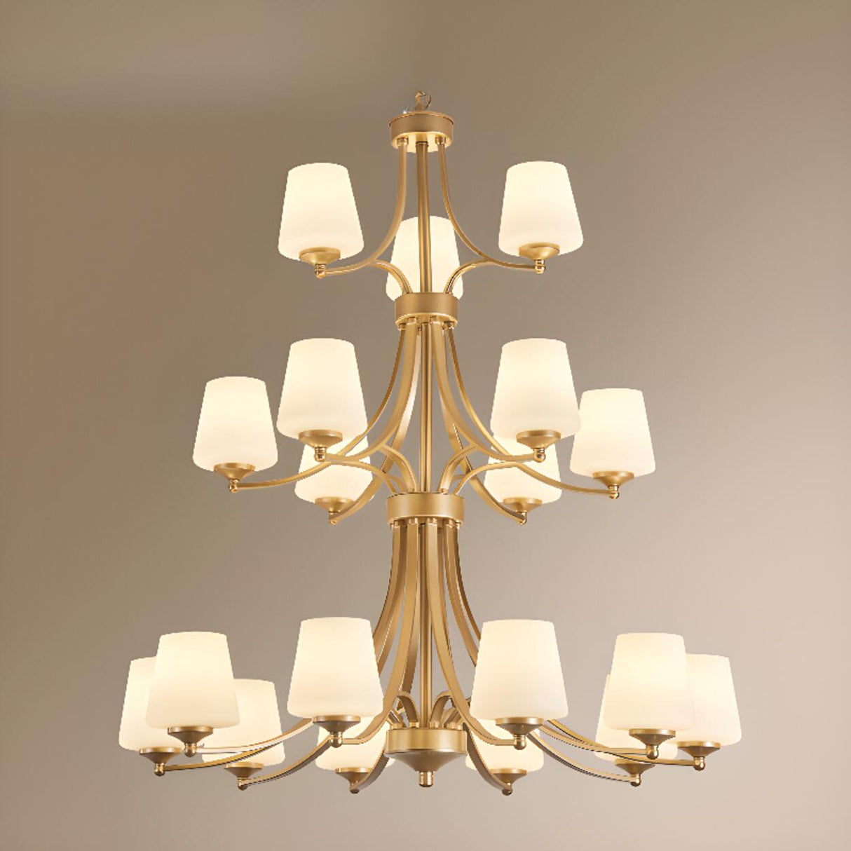 Classic Adjustable Height Bronze Branching Chandelier Image - 10