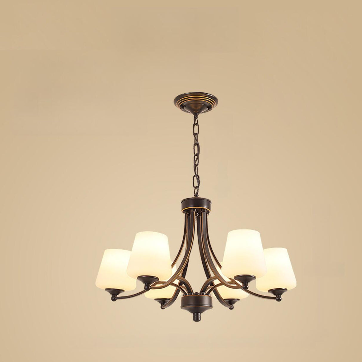 Classic Adjustable Height Bronze Branching Chandelier Image - 11