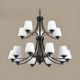 Classic Adjustable Height Bronze Branching Chandelier Image - 27