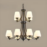 Classic Adjustable Height Bronze Branching Chandelier Image - 28