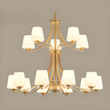 Classic Adjustable Height Bronze Branching Chandelier Image - 29