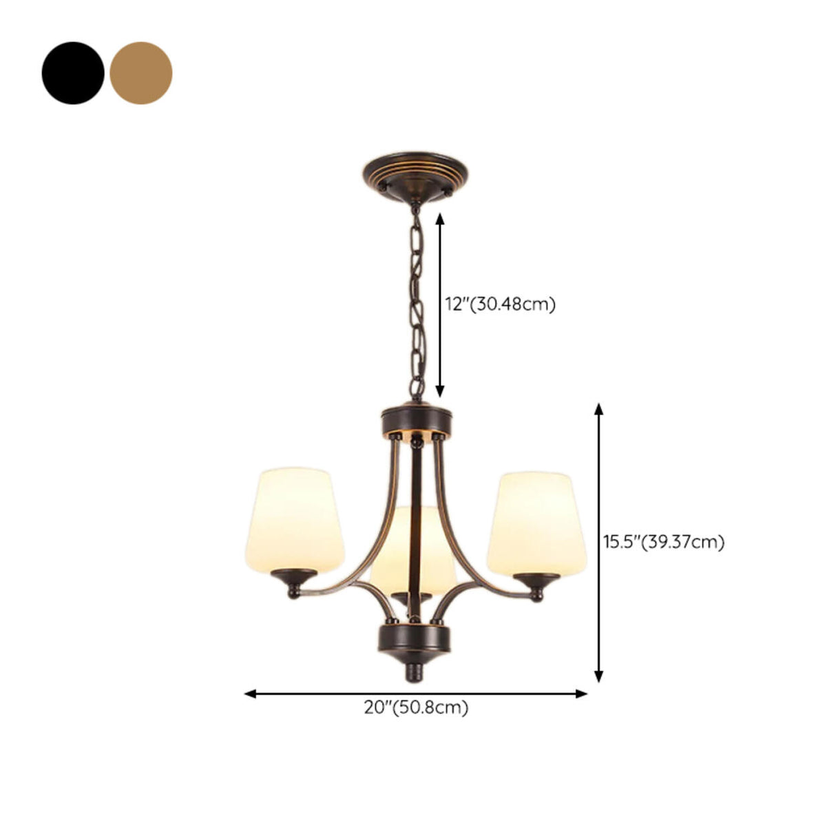 Classic Adjustable Height Bronze Branching Chandelier 