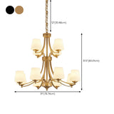 Classic Adjustable Height Bronze Branching Chandelier Image - 44