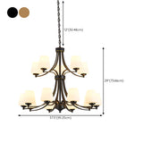 Classic Adjustable Height Bronze Branching Chandelier Image - 45