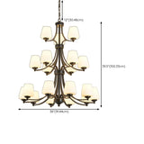 Classic Adjustable Height Bronze Branching Chandelier Image - 48