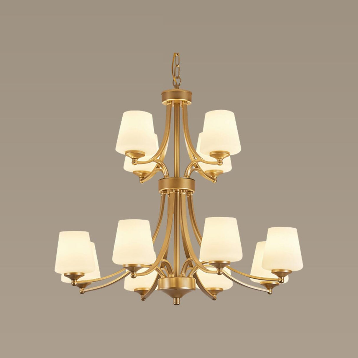 Classic Adjustable Height Bronze Branching Chandelier Image - 7