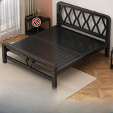 Classic Alloy Black Open-Frame Double Bed with Headboard Image - 2