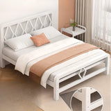 Classic Alloy Black Open-Frame Double Bed with Headboard Image - 5