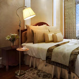 Classic Barrel Bedside Metal Side Table Floor Lamp Image - 1