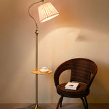 Classic Barrel Bedside Metal Side Table Floor Lamp Image - 4