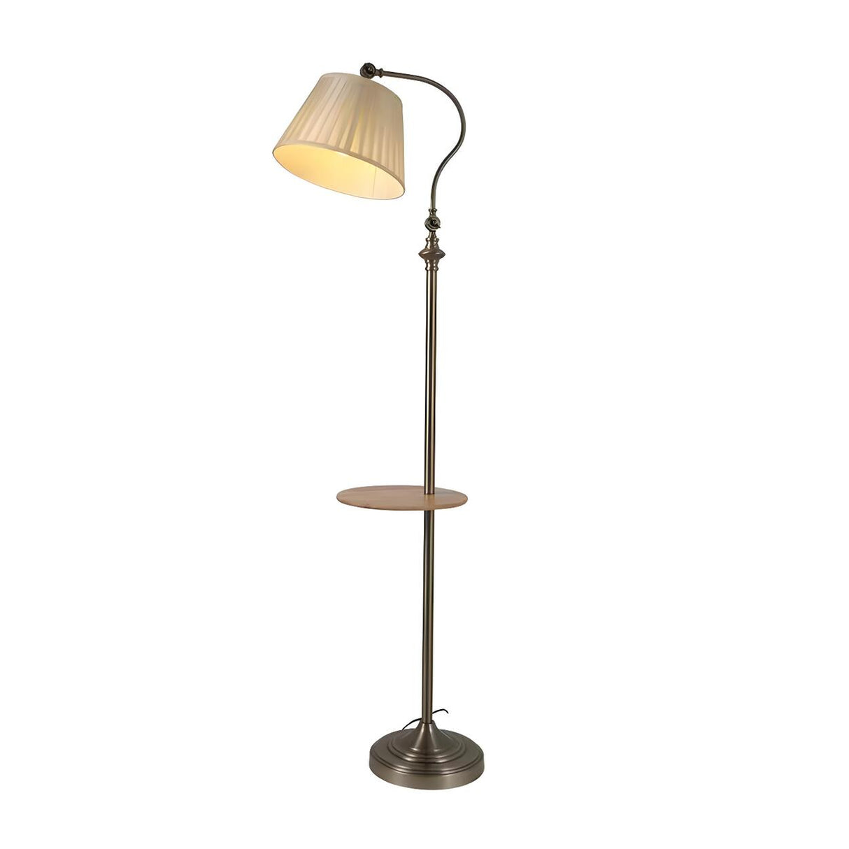 Classic Barrel Bedside Metal Side Table Floor Lamp Image - 5