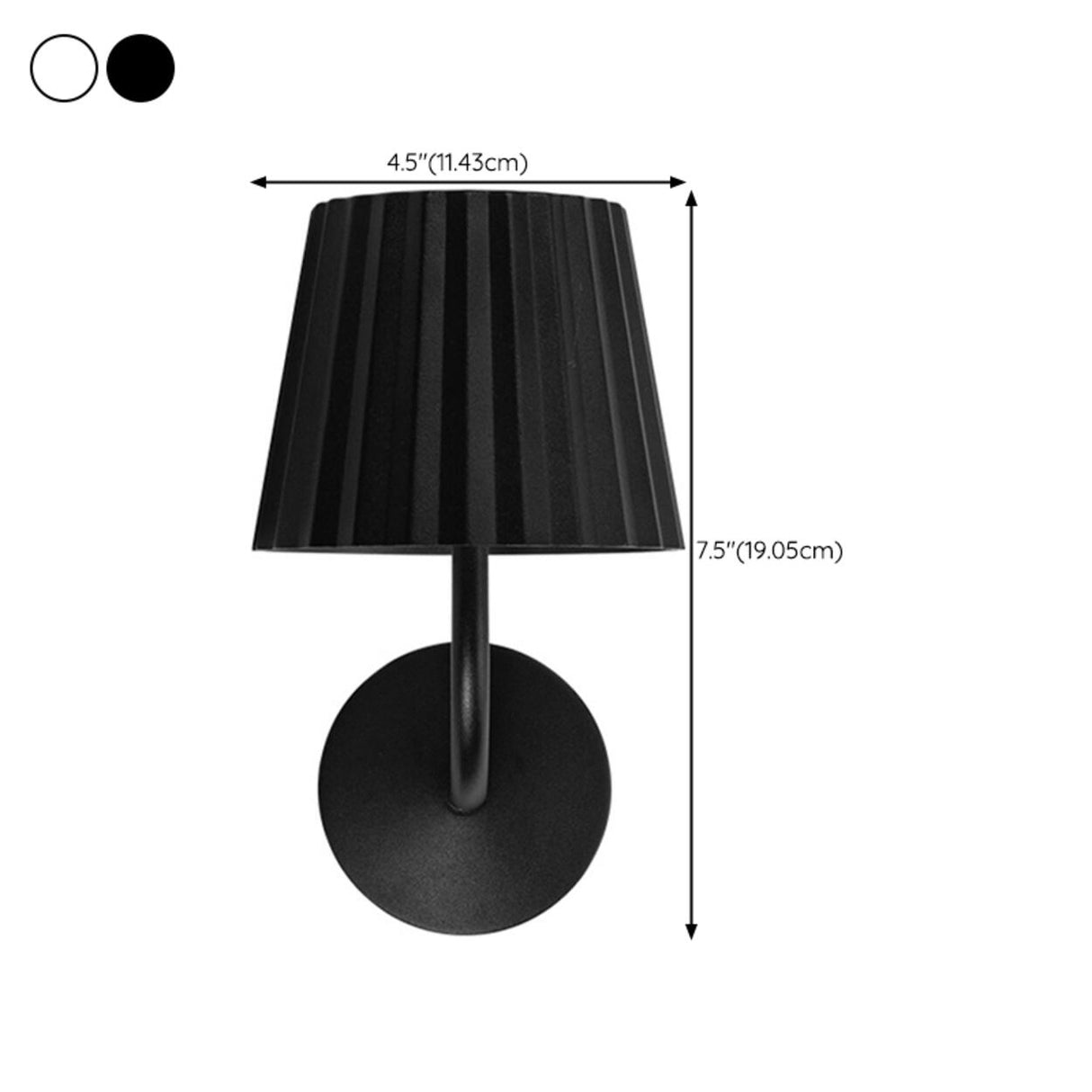 Classic Bedroom Black Pleated Metal Wall Sconce Image - 12