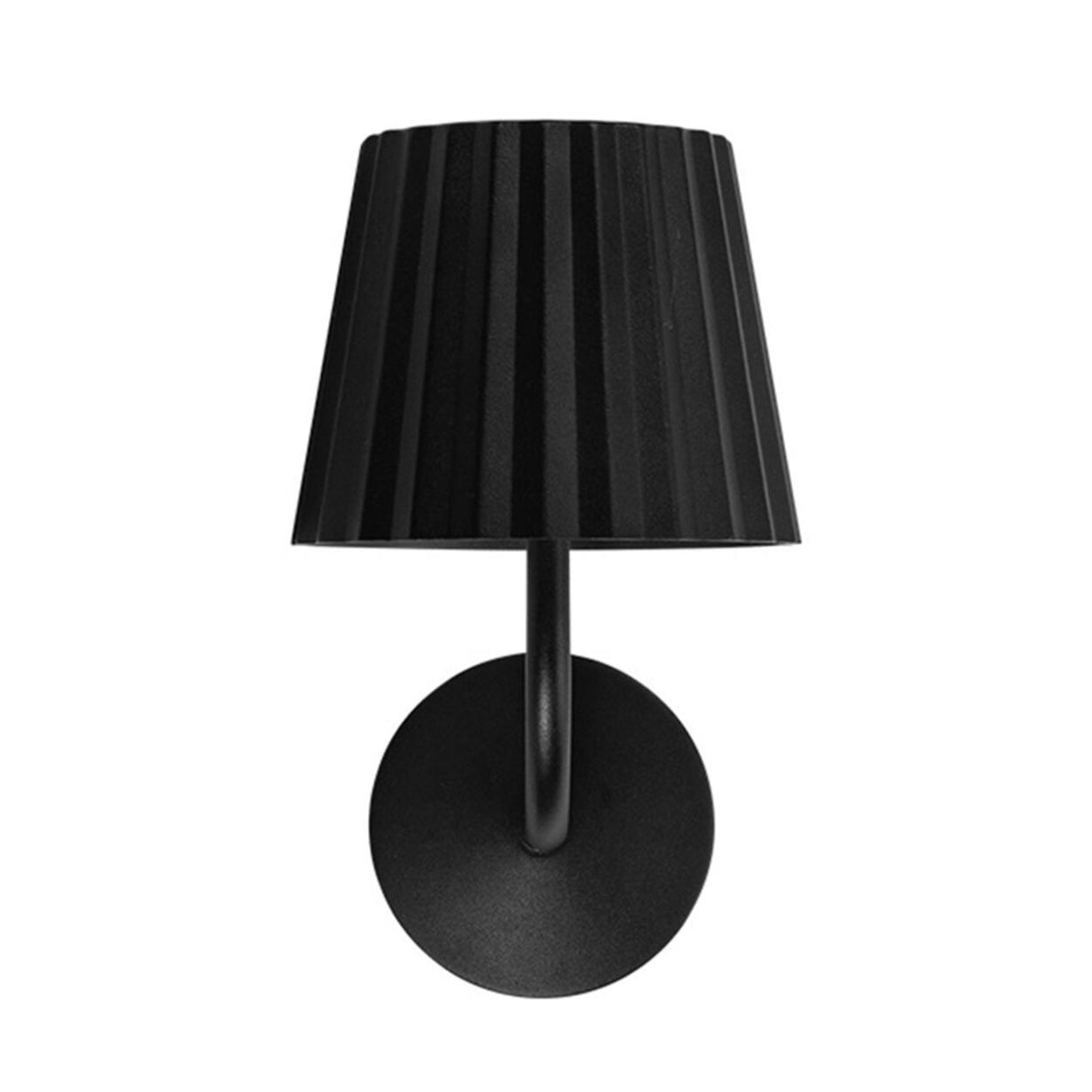 Classic Bedroom Black Pleated Metal Wall Sconce Image - 4