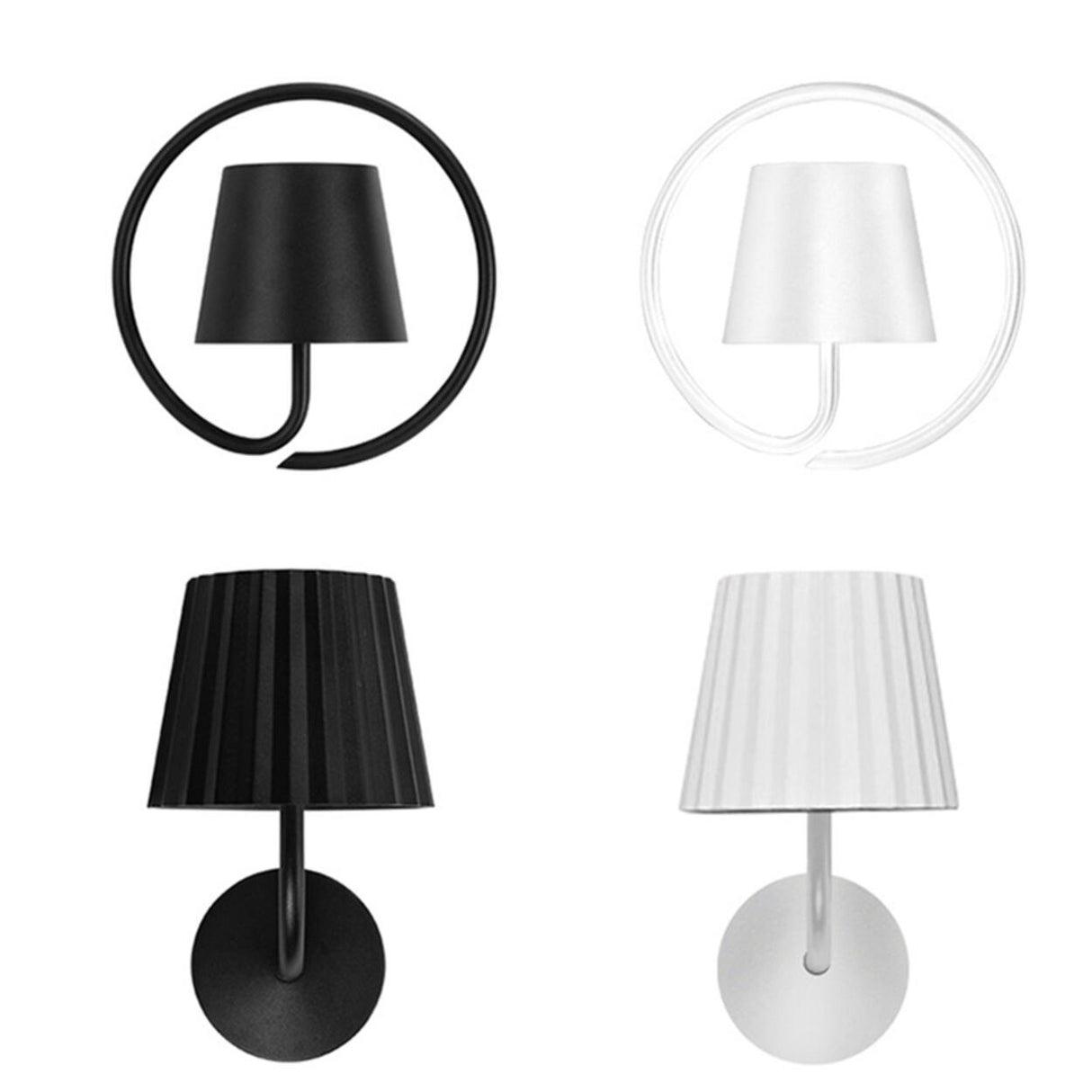 Classic Bedroom Black Pleated Metal Wall Sconce Image - 5