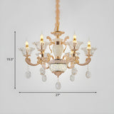 Classic Bedroom Clear Crystal Pendants Round Chandelier #size