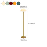 Classic Bedside Pleated Gold Metal Floor Lamp #size