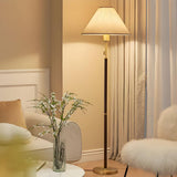 Classic Beige Pagoda Wooden Floor Lamp with Pull Chain Image - 10