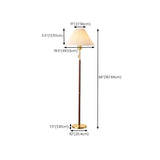 Classic Beige Pagoda Wooden Floor Lamp with Pull Chain #size