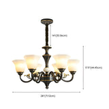 Classic Bell Frosted Glass Living Room Black Chandelier Image - 17