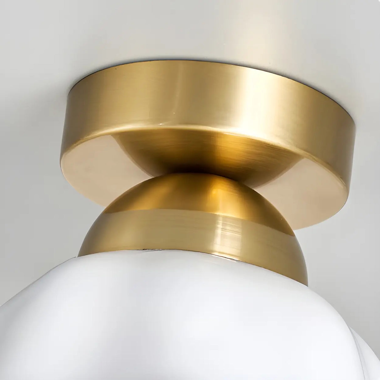 Classic Bell-Shaped Ceramics Semi-Flush Mount Light Image - 4