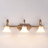 Classic Bell-Shaped Gold Multiple Lights Vanity Light Image - 2