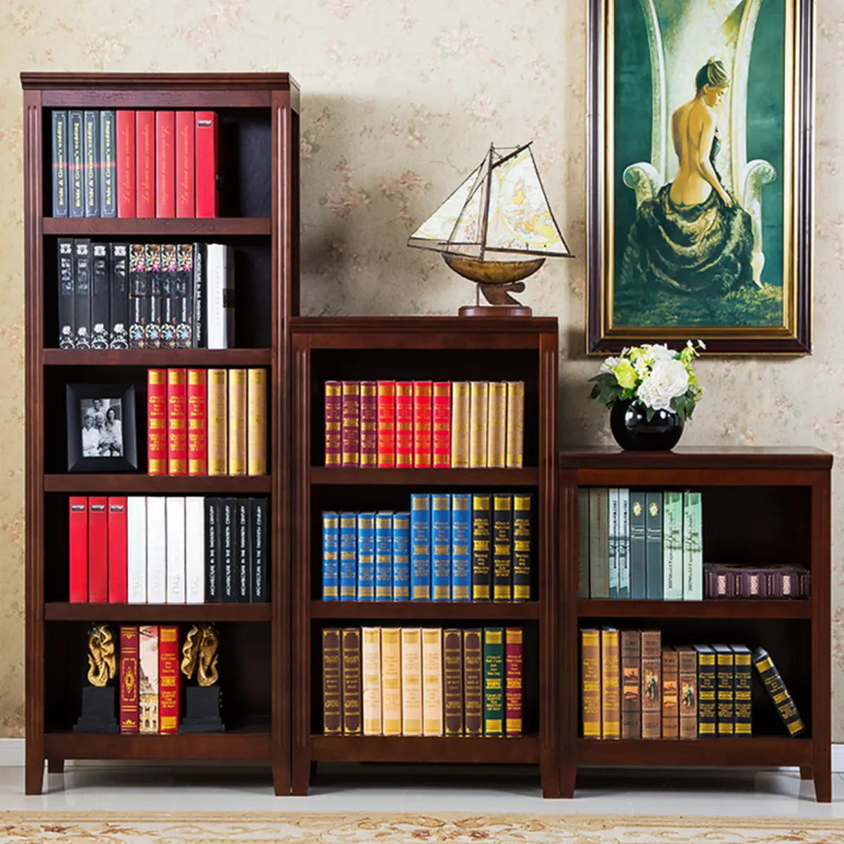 Classic Birch Closed Back Vertical Barrister Bookcase Image - 1