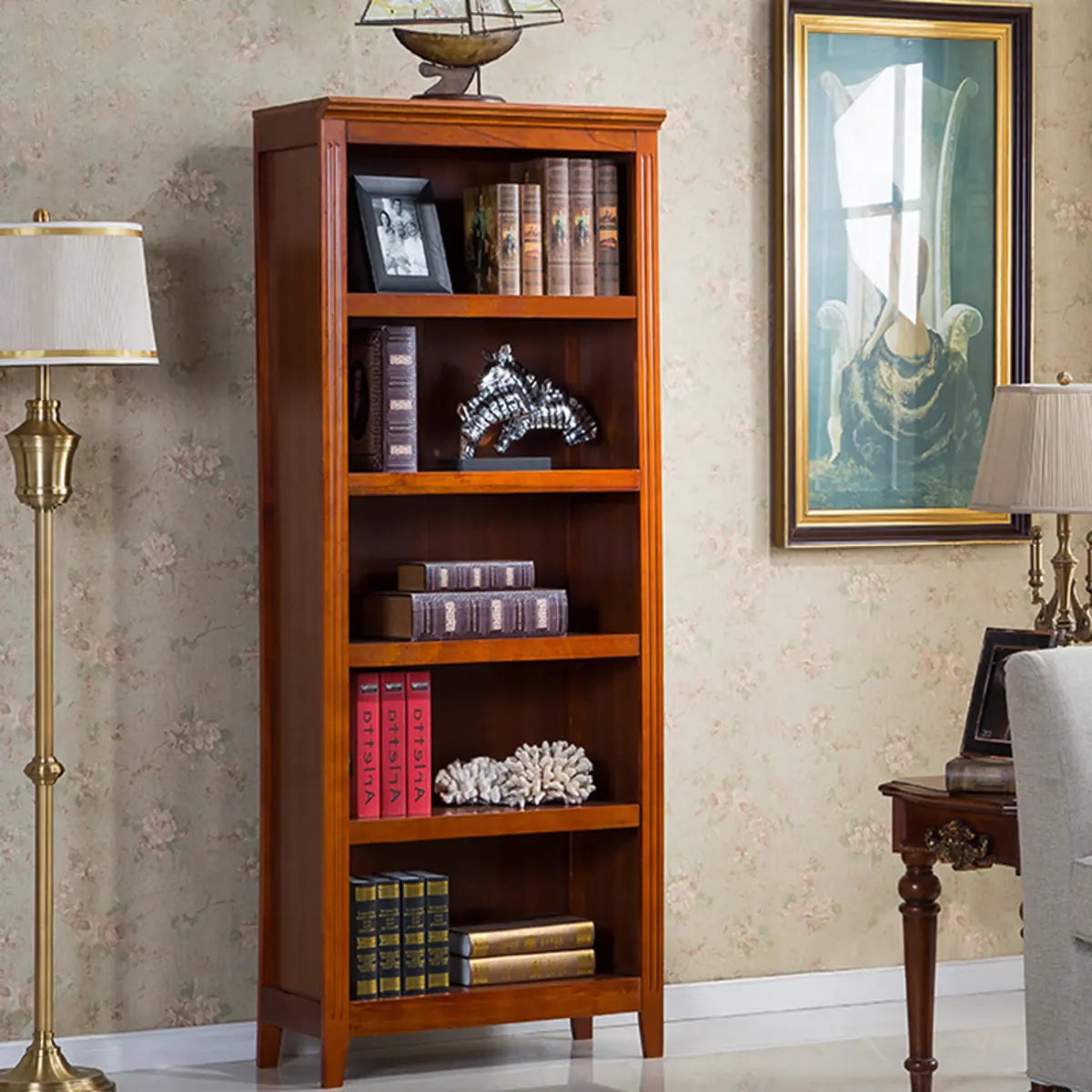 Classic Birch Closed Back Vertical Barrister Bookcase Image - 22