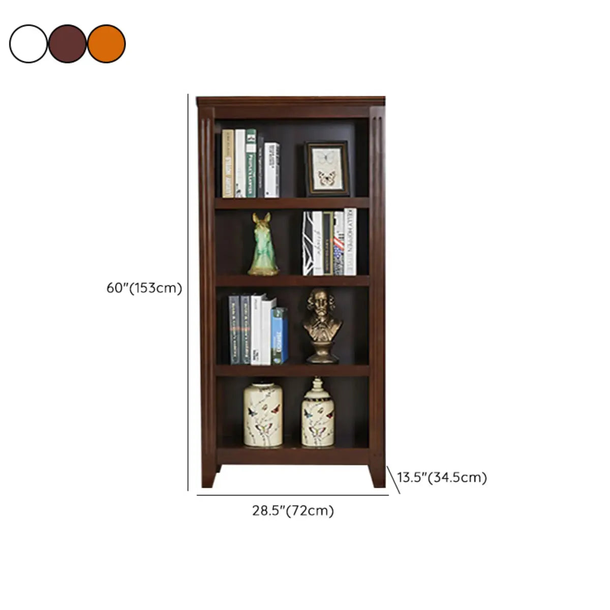 Classic Birch Closed Back Vertical Barrister Bookcase Image - 37