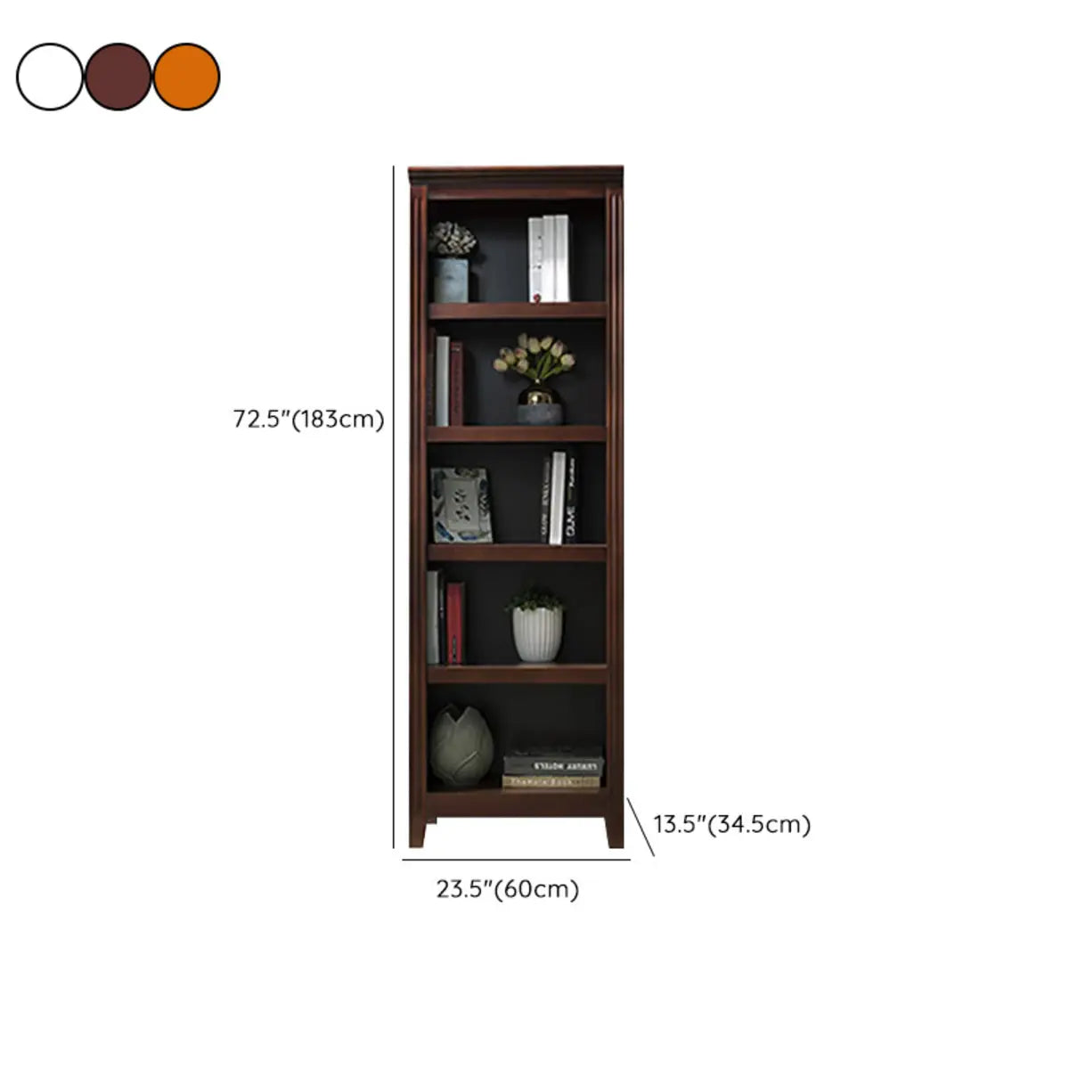 Classic Birch Closed Back Vertical Barrister Bookcase Image - 38