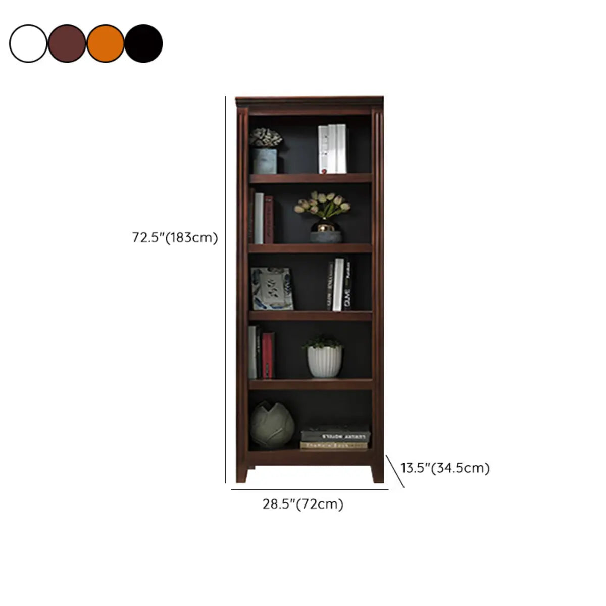 Classic Birch Closed Back Vertical Barrister Bookcase Image - 39