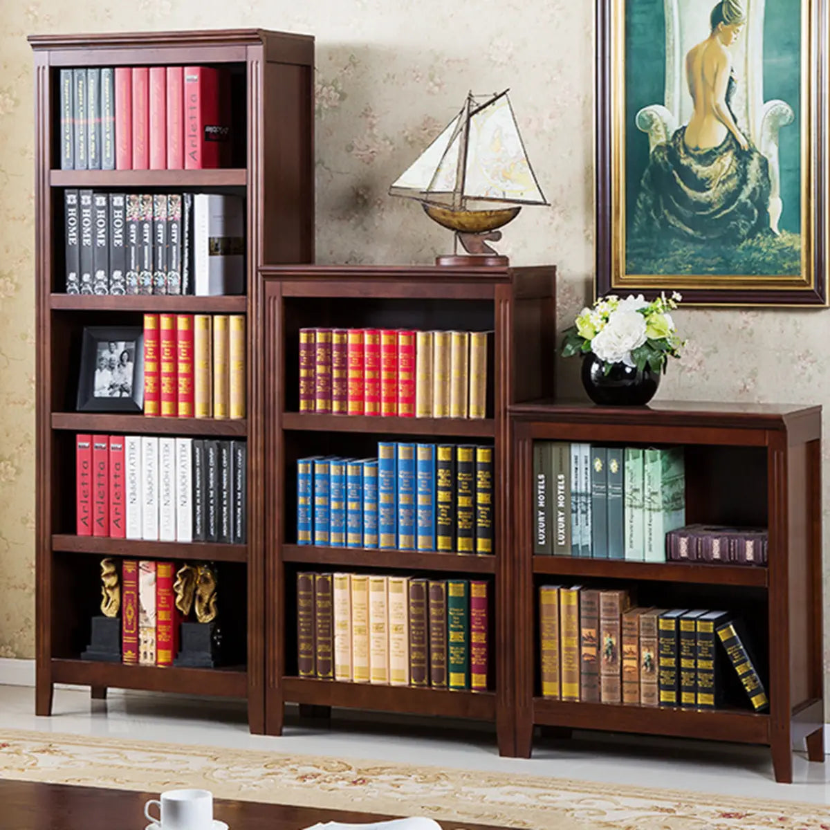 Classic Birch Closed Back Vertical Barrister Bookcase Image - 4