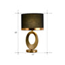 Classic Black Drum Fabric Oval Metal Base Table Lamp #size