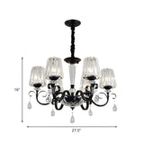 Classic Black Drum Prismatic Clear Crystal Chandelier Image - 5