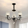 Classic Black Drum Prismatic Clear Crystal Chandelier Image - 6