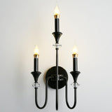 Classic Black Elegant Triple Candle Wall Sconce Image - 14