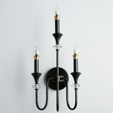 Classic Black Elegant Triple Candle Wall Sconce Image - 15