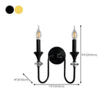 Classic Black Elegant Triple Candle Wall Sconce Image - 18